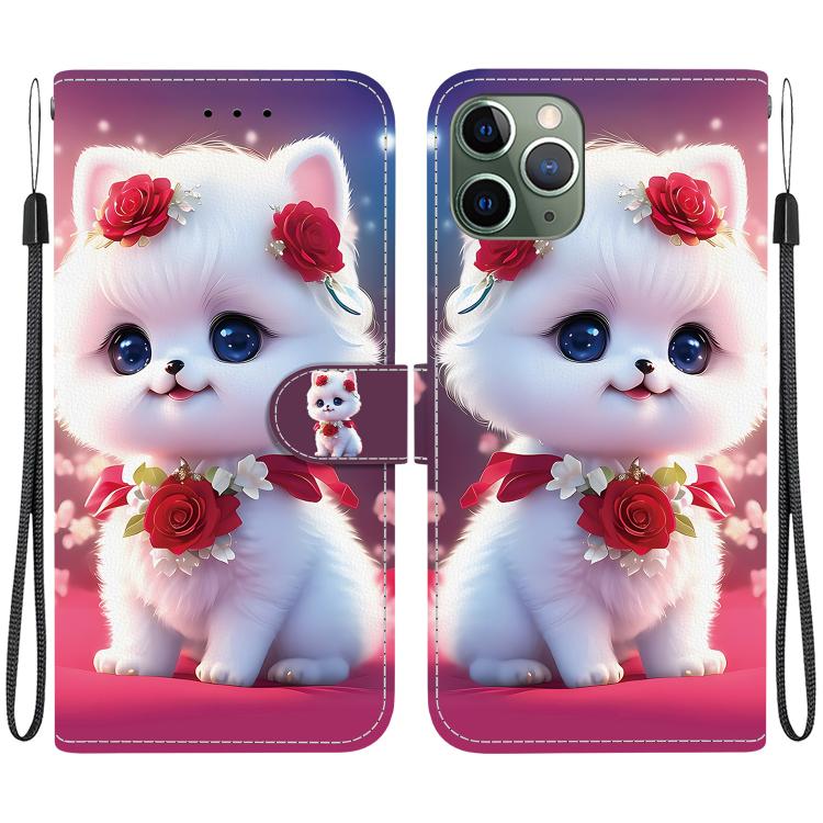 Crystal Texture Colored Drawing Leather Phone Case, For iPhone 11, For iPhone 11 Pro