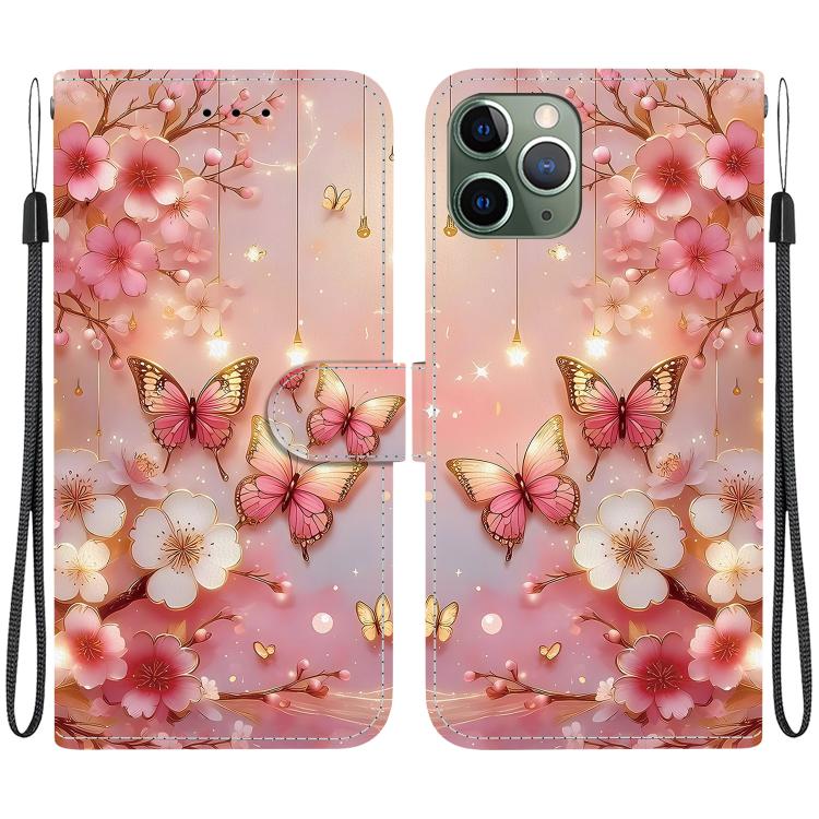 Crystal Texture Colored Drawing Leather Phone Case, For iPhone 11, For iPhone 11 Pro