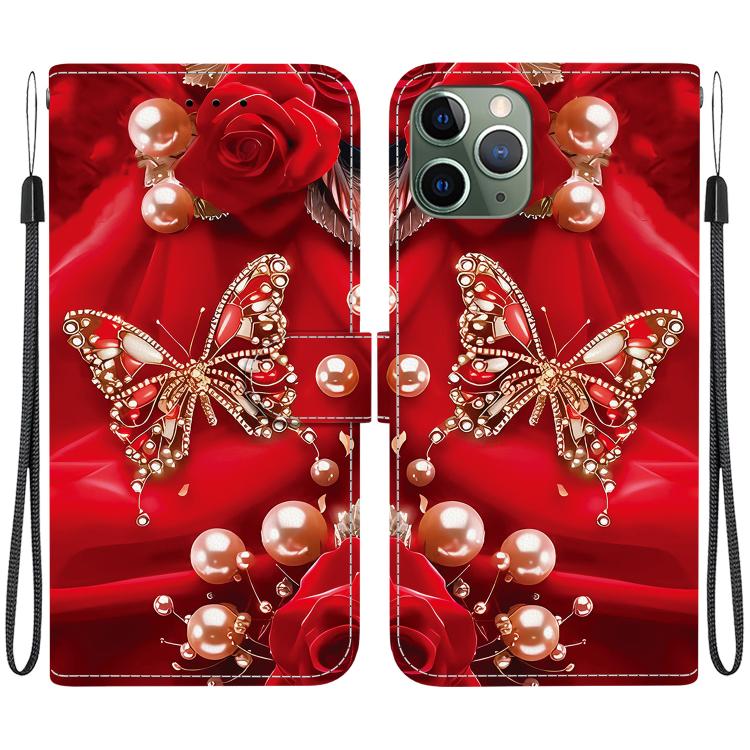 Crystal Texture Colored Drawing Leather Phone Case, For iPhone 11, For iPhone 11 Pro
