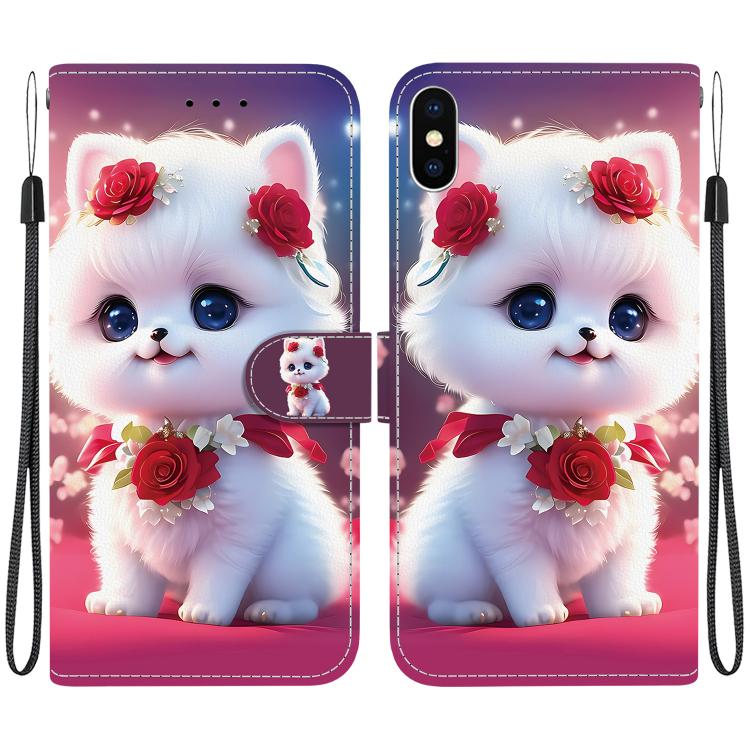 Crystal Texture Colored Drawing Leather Phone Case, For iPhone X / XS, For iPhone XR
