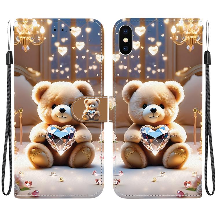 Crystal Texture Colored Drawing Leather Phone Case, For iPhone X / XS, For iPhone XR