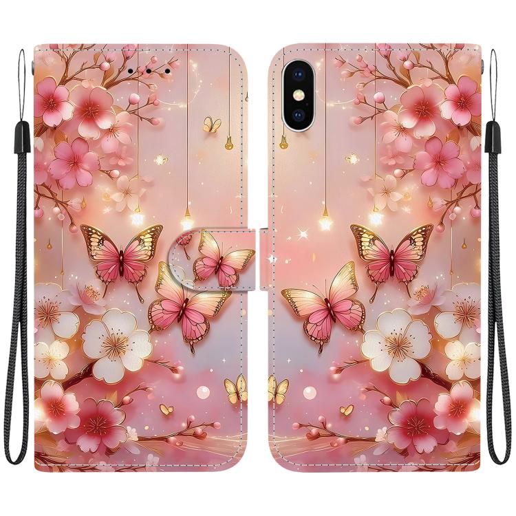 Crystal Texture Colored Drawing Leather Phone Case, For iPhone X / XS, For iPhone XR