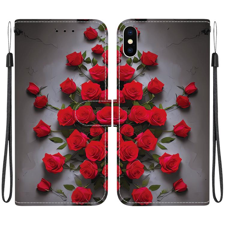 Crystal Texture Colored Drawing Leather Phone Case, For iPhone X / XS, For iPhone XR