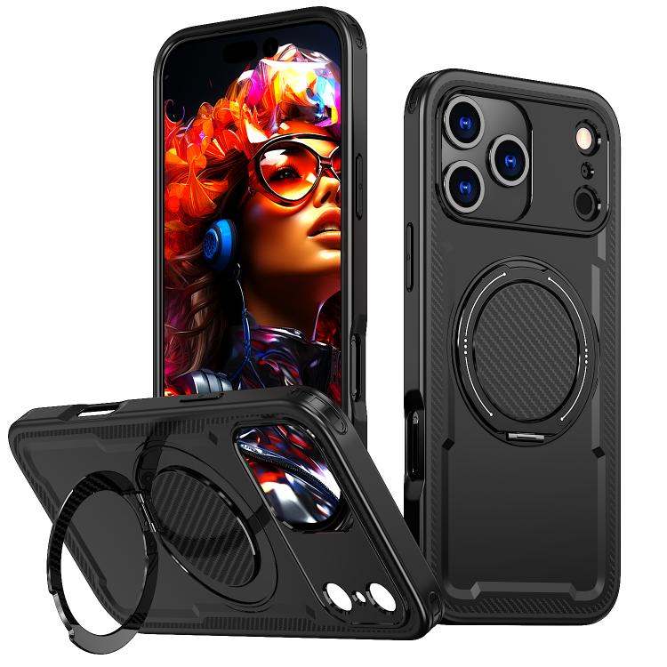 kalebol Metal 360 Degree Rotation Holder MagSafe Phone Case, For iPhone 17 Pro Max, For iPhone 17 Pro, For iPhone 17, For iPhone 17 Air