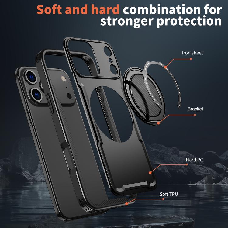 kalebol Metal 360 Degree Rotation Holder MagSafe Phone Case, For iPhone 17 Pro Max, For iPhone 17 Pro, For iPhone 17, For iPhone 17 Air