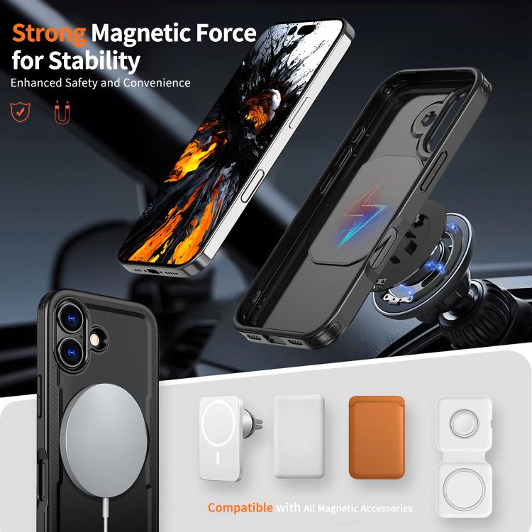 kalebol Metal 360 Degree Rotation Holder MagSafe Phone Case, For iPhone 16 Pro Max, For iPhone 16 Pro, For iPhone 16 Plus, For iPhone 16