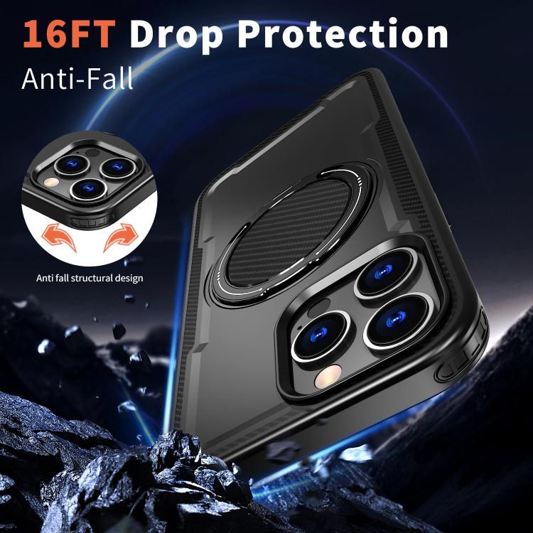 kalebol Metal 360 Degree Rotation Holder MagSafe Phone Case, For iPhone 16 Pro Max, For iPhone 16 Pro, For iPhone 16 Plus, For iPhone 16