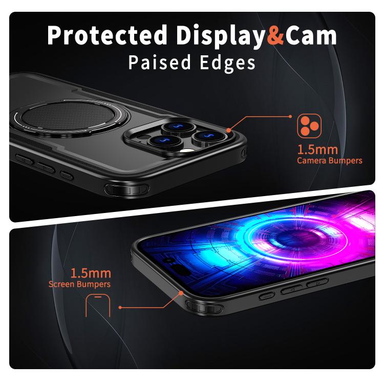 kalebol Metal 360 Degree Rotation Holder MagSafe Phone Case, For iPhone 15 Pro Max, For iPhone 15 Pro, For iPhone 15 Plus, For iPhone 15
