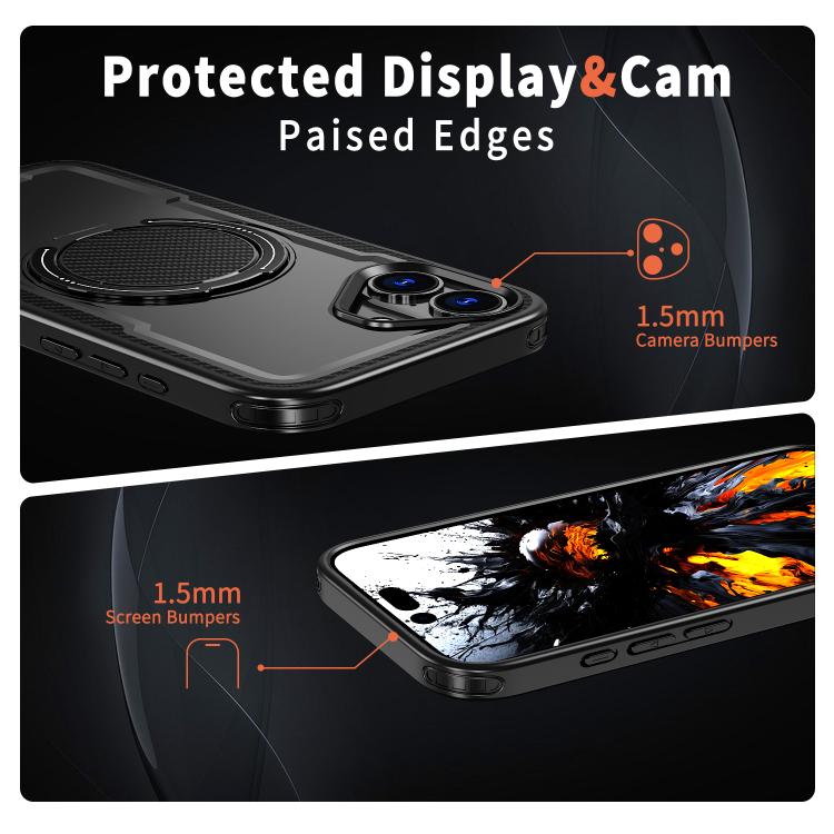 kalebol Metal 360 Degree Rotation Holder MagSafe Phone Case, For iPhone 15 Pro Max, For iPhone 15 Pro, For iPhone 15 Plus, For iPhone 15