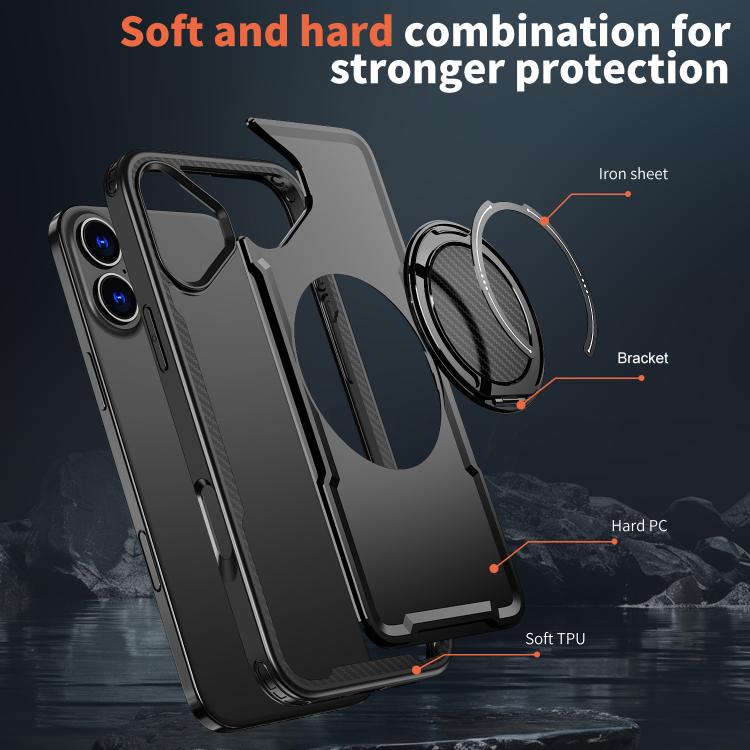 kalebol Metal 360 Degree Rotation Holder MagSafe Phone Case, For iPhone 15 Pro Max, For iPhone 15 Pro, For iPhone 15 Plus, For iPhone 15