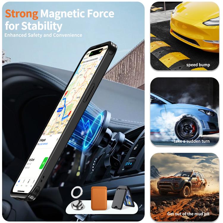 kalebol Metal 360 Degree Rotation Holder MagSafe Phone Case, For iPhone 14 Plus, For iPhone 14, For iPhone 14 Pro, For iPhone 14 Pro Max