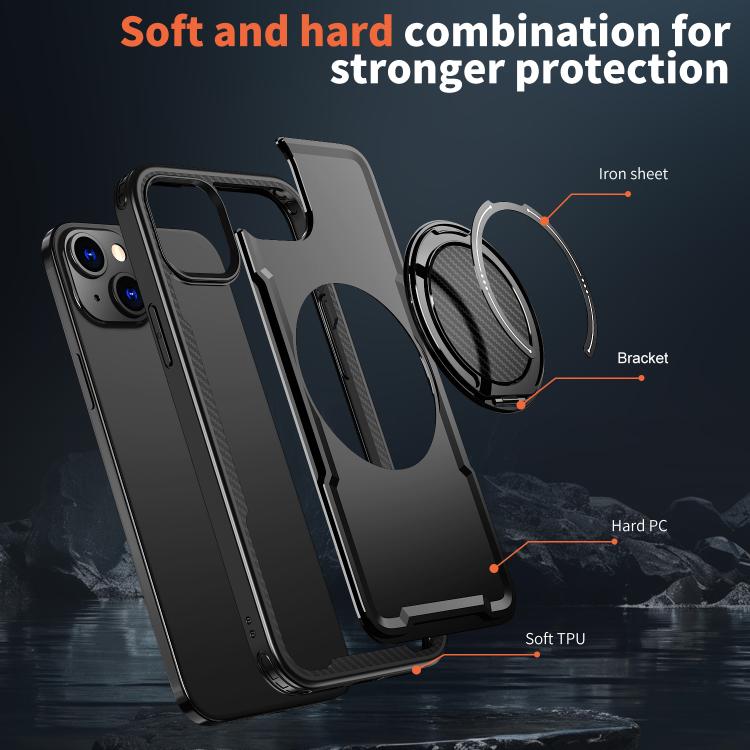 kalebol Metal 360 Degree Rotation Holder MagSafe Phone Case, For iPhone 14 Plus, For iPhone 14, For iPhone 14 Pro, For iPhone 14 Pro Max