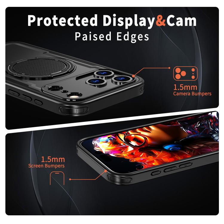 kalebol Metal 360 Degree Rotation Holder MagSafe Phone Case, For iPhone 17 Pro Max, For iPhone 17 Pro, For iPhone 17, For iPhone 17 Air