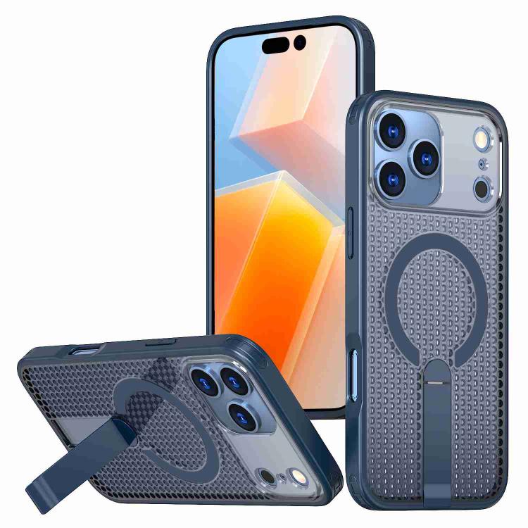 kalebol Honeycomb Cooling MagSafe Holder Phone Case, For iPhone 16e, For iPhone 16 Pro Max, For iPhone 16 Pro, For iPhone 16 Plus