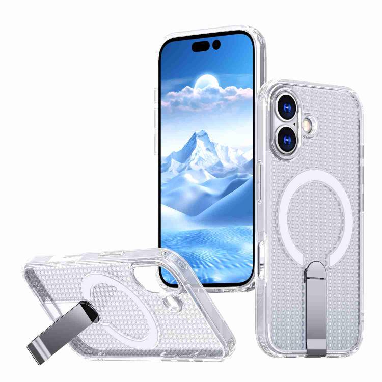 kalebol Honeycomb Cooling MagSafe Holder Phone Case, For iPhone 16e, For iPhone 16 Pro Max, For iPhone 16 Pro, For iPhone 16 Plus