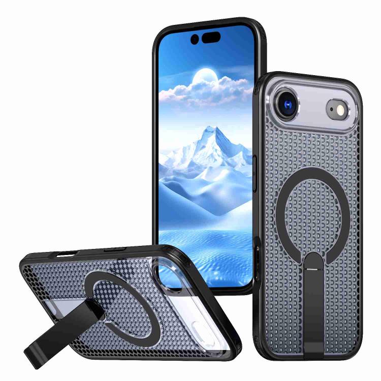 kalebol Honeycomb Cooling MagSafe Holder Phone Case, For iPhone 16e, For iPhone 16 Pro Max, For iPhone 16 Pro, For iPhone 16 Plus