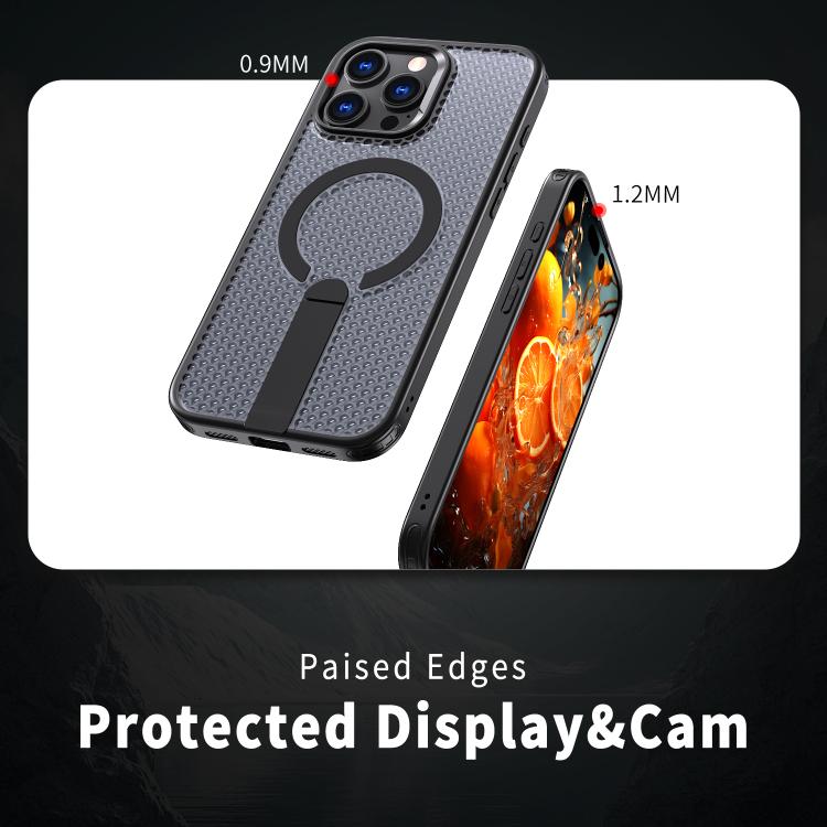 kalebol Honeycomb Cooling MagSafe Holder Phone Case, For iPhone 16, For iPhone 15 Pro Max, For iPhone 15 Pro, For iPhone 15 Plus