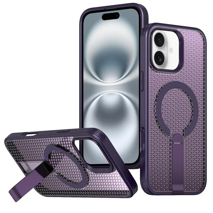 kalebol Honeycomb Cooling MagSafe Holder Phone Case, For iPhone 16, For iPhone 15 Pro Max, For iPhone 15 Pro, For iPhone 15 Plus