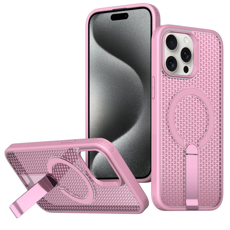 kalebol Honeycomb Cooling MagSafe Holder Phone Case, For iPhone 16, For iPhone 15 Pro Max, For iPhone 15 Pro, For iPhone 15 Plus