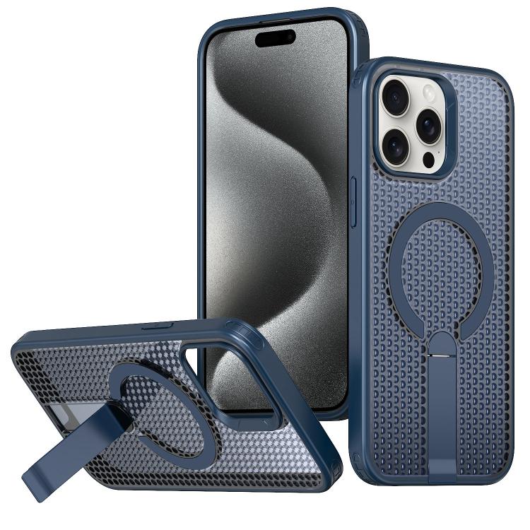 kalebol Honeycomb Cooling MagSafe Holder Phone Case, For iPhone 16, For iPhone 15 Pro Max, For iPhone 15 Pro, For iPhone 15 Plus
