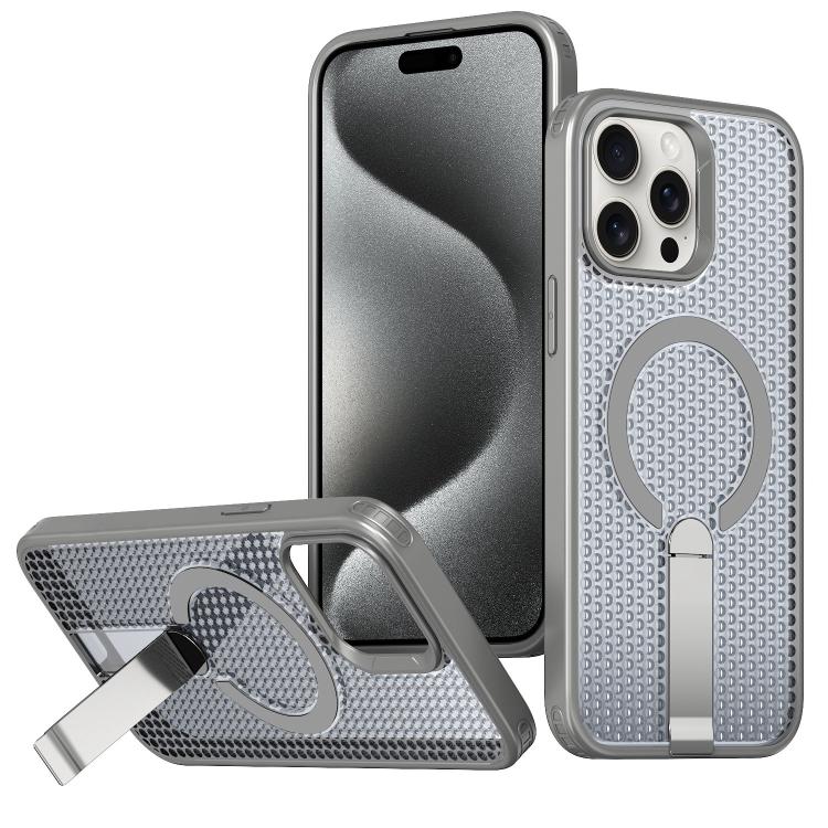 kalebol Honeycomb Cooling MagSafe Holder Phone Case, For iPhone 16, For iPhone 15 Pro Max, For iPhone 15 Pro, For iPhone 15 Plus