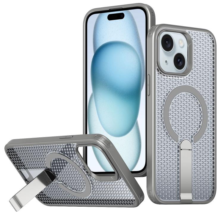 kalebol Honeycomb Cooling MagSafe Holder Phone Case, For iPhone 16, For iPhone 15 Pro Max, For iPhone 15 Pro, For iPhone 15 Plus