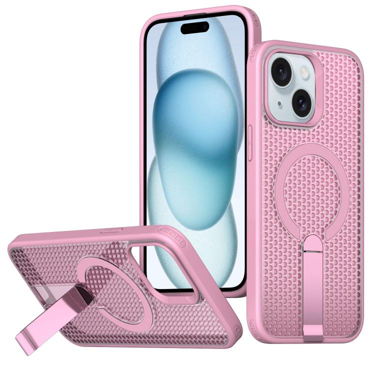 kalebol Honeycomb Cooling MagSafe Holder Phone Case, For iPhone 16, For iPhone 15 Pro Max, For iPhone 15 Pro, For iPhone 15 Plus