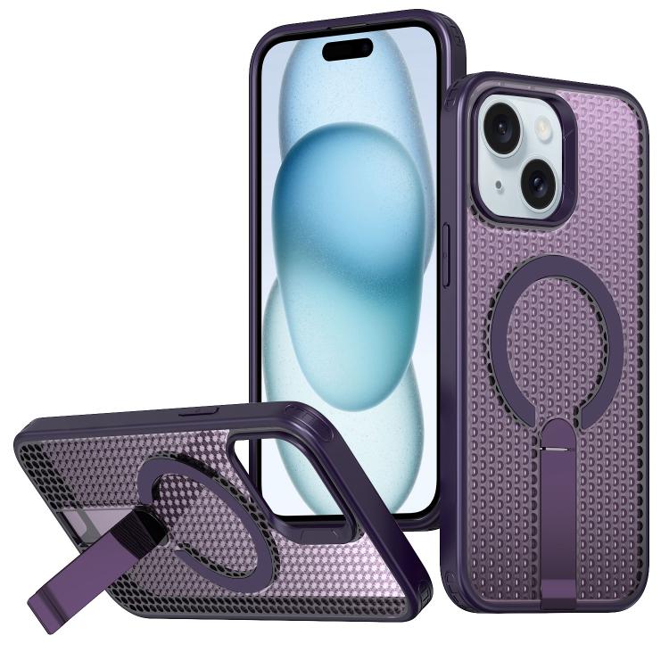 kalebol Honeycomb Cooling MagSafe Holder Phone Case, For iPhone 16, For iPhone 15 Pro Max, For iPhone 15 Pro, For iPhone 15 Plus