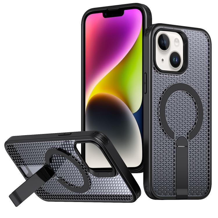 kalebol Honeycomb Cooling MagSafe Holder Phone Case, For iPhone 15, For iPhone 14 Plus, For iPhone 14, For iPhone 14 Pro