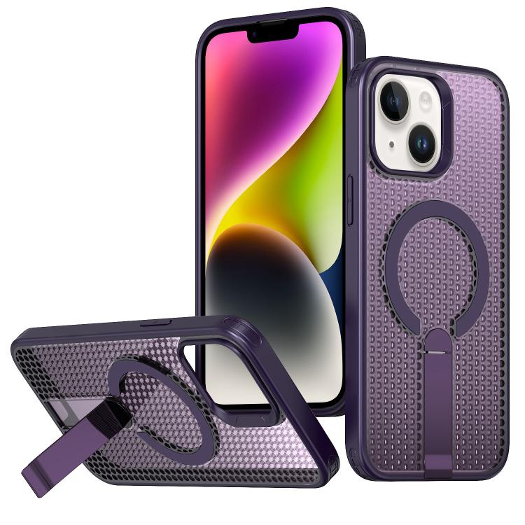 kalebol Honeycomb Cooling MagSafe Holder Phone Case, For iPhone 15, For iPhone 14 Plus, For iPhone 14, For iPhone 14 Pro