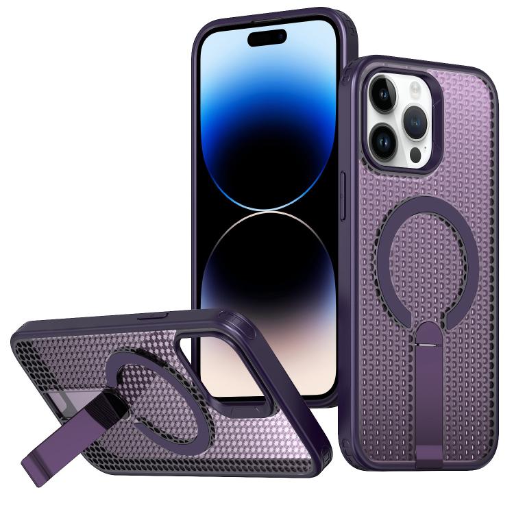 kalebol Honeycomb Cooling MagSafe Holder Phone Case, For iPhone 14 Pro Max, For iPhone 13 Pro Max, For iPhone 13