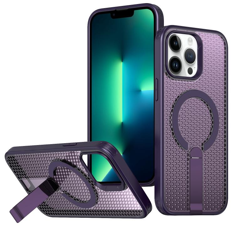 kalebol Honeycomb Cooling MagSafe Holder Phone Case, For iPhone 14 Pro Max, For iPhone 13 Pro Max, For iPhone 13
