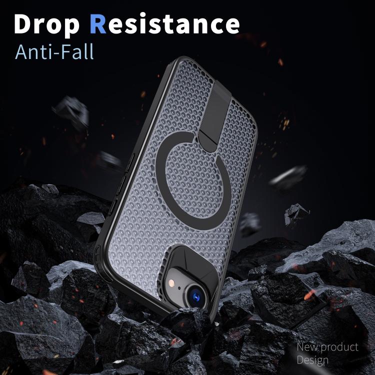 kalebol Honeycomb Cooling MagSafe Holder Phone Case, For iPhone 16e, For iPhone 16 Pro Max, For iPhone 16 Pro, For iPhone 16 Plus