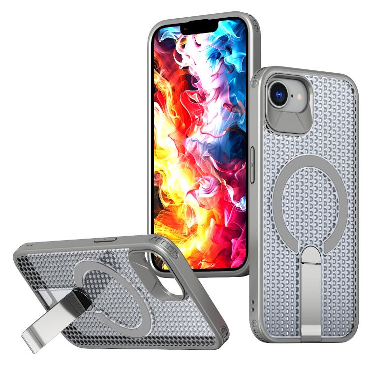 kalebol Honeycomb Cooling MagSafe Holder Phone Case, For iPhone 16e, For iPhone 16 Pro Max, For iPhone 16 Pro, For iPhone 16 Plus