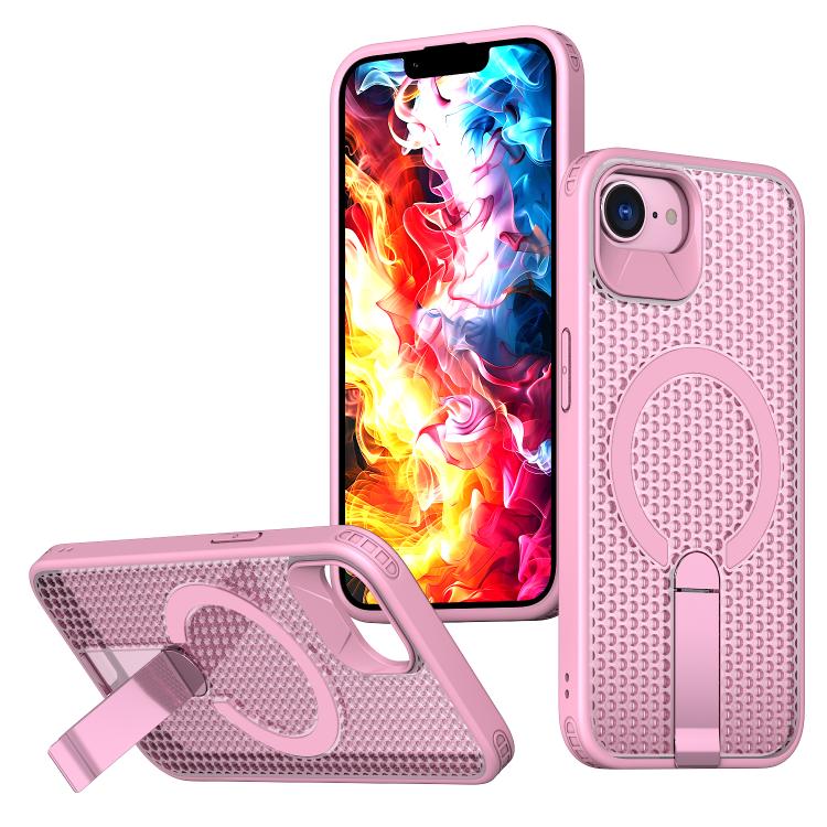 kalebol Honeycomb Cooling MagSafe Holder Phone Case, For iPhone 16e, For iPhone 16 Pro Max, For iPhone 16 Pro, For iPhone 16 Plus
