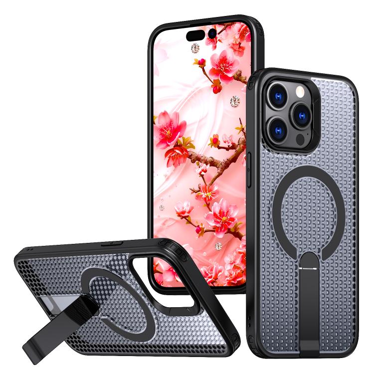 kalebol Honeycomb Cooling MagSafe Holder Phone Case, For iPhone 15, For iPhone 14 Plus, For iPhone 14, For iPhone 14 Pro