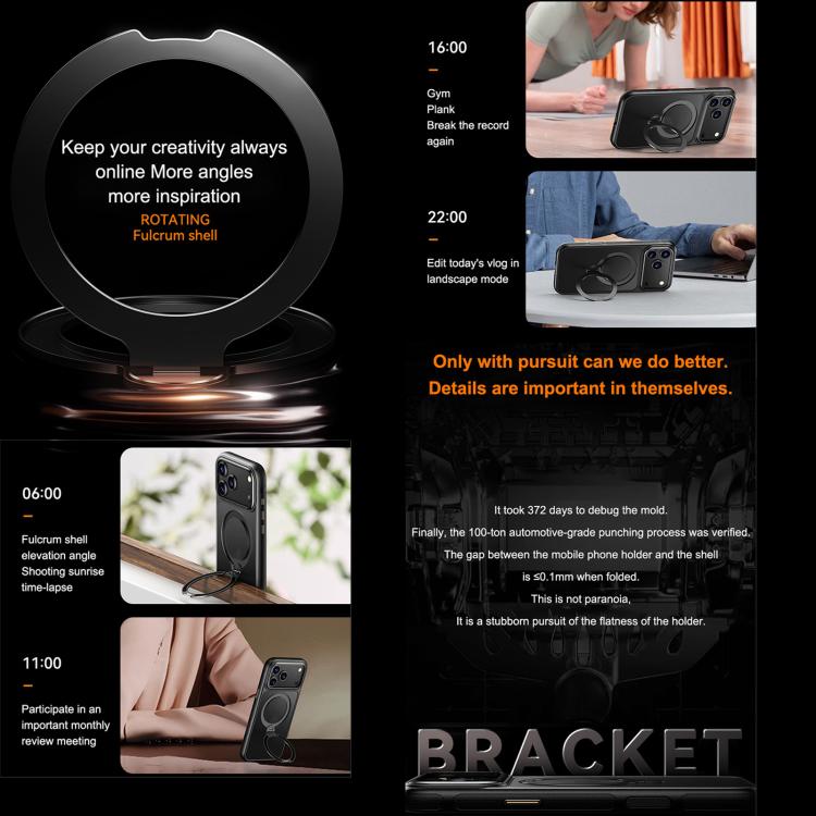 Gear-Style Stress Relief 360 Rotation Holder MagSafe Phone Case, For iPhone 17 Pro Max, For iPhone 17 Pro, For iPhone 17, For iPhone 17 Air, For iPhone 16e, For iPhone 16 Pro Max, For iPhone 16 Pro, For iPhone 16 Plus