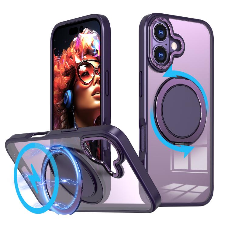 kalebol 360-degree Rotating MagSafe Magnetic Holder Phone Case, For iPhone 16e, For iPhone 16 Plus