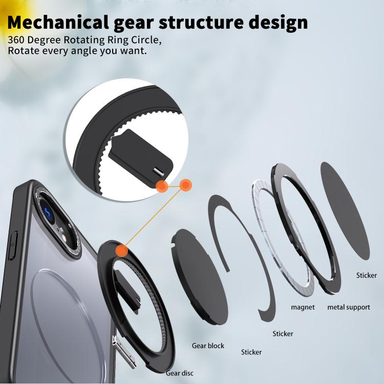 kalebol 360-degree Rotating MagSafe Magnetic Holder Phone Case, For iPhone 16e, For iPhone 16 Plus