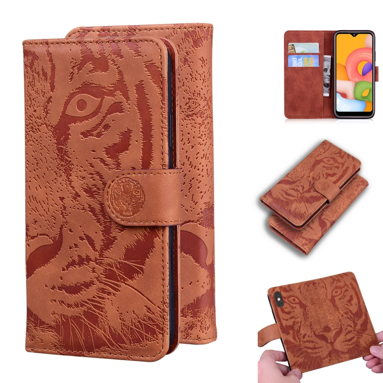 Tiger Embossing Pattern Horizontal Flip Leather Case with Holder & Card Slots & Wallet, For Samsung Galaxy A41, For Samsung Galaxy M31, For Samsung Galaxy A01, For Samsung Galaxy A6 (2018)