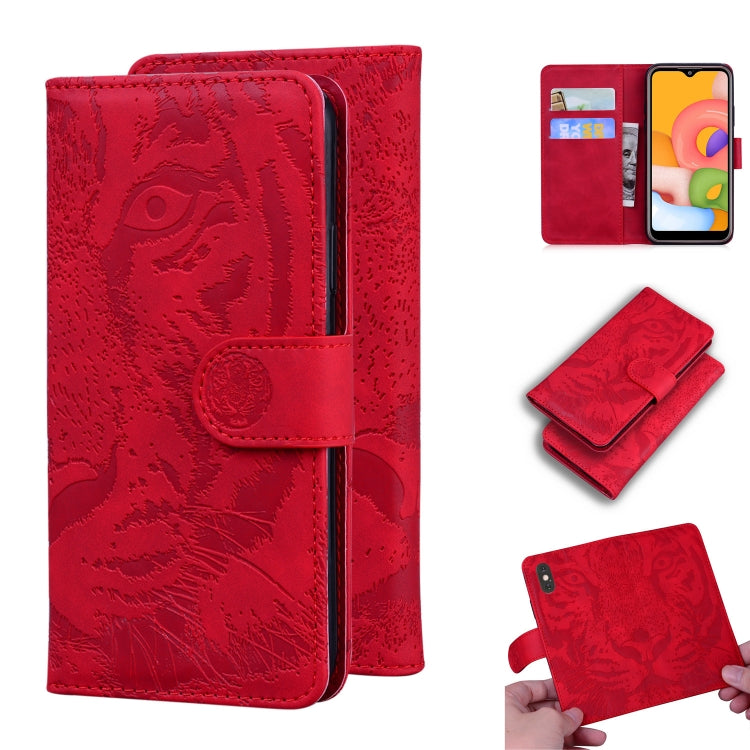 Tiger Embossing Pattern Horizontal Flip Leather Case with Holder & Card Slots & Wallet, For Samsung Galaxy A41, For Samsung Galaxy M31, For Samsung Galaxy A01, For Samsung Galaxy A6 (2018)