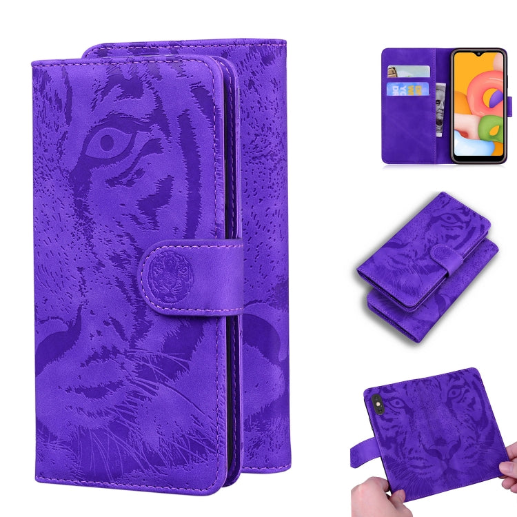Tiger Embossing Pattern Horizontal Flip Leather Case with Holder & Card Slots & Wallet, For Samsung Galaxy A41, For Samsung Galaxy M31, For Samsung Galaxy A01, For Samsung Galaxy A6 (2018)