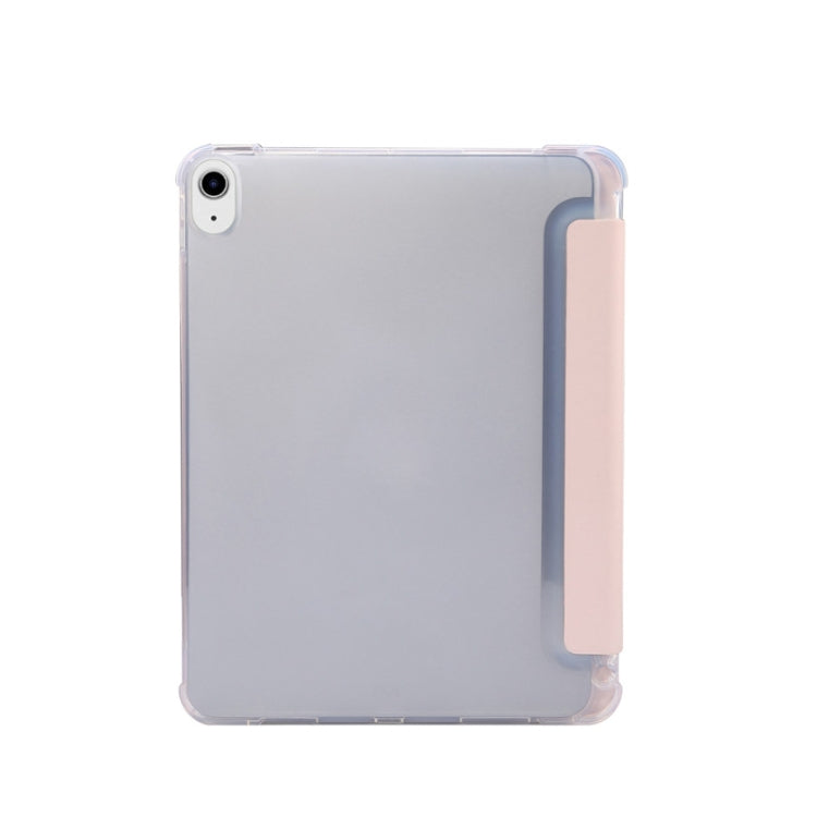 Étui à rabat horizontal en cuir TPU et PU transparent, 3 volets, avec support, emplacement pour stylo et fonction veille/réveil, pour iPad Air 2022/2020 10.9