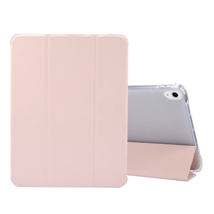 Étui à rabat horizontal en cuir TPU et PU transparent, 3 volets, avec support, emplacement pour stylo et fonction veille/réveil, pour iPad Air 2022/2020 10.9