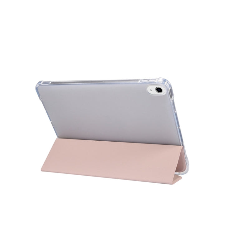 Étui à rabat horizontal en cuir TPU et PU transparent, 3 volets, avec support, emplacement pour stylo et fonction veille/réveil, pour iPad Air 2022/2020 10.9