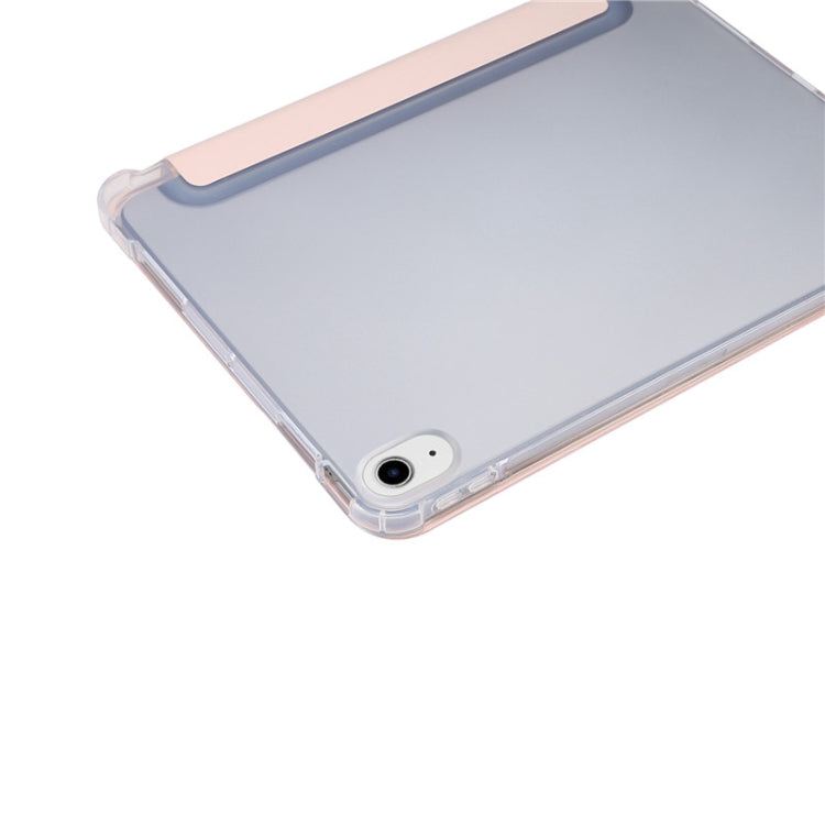 Étui à rabat horizontal en cuir TPU et PU transparent, 3 volets, avec support, emplacement pour stylo et fonction veille/réveil, pour iPad Air 2022/2020 10.9