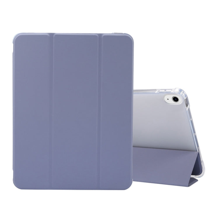 Étui à rabat horizontal en cuir TPU et PU transparent, 3 volets, avec support, emplacement pour stylo et fonction veille/réveil, pour iPad Air 2022/2020 10.9