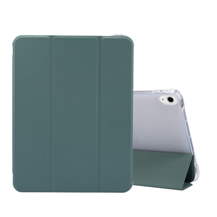 Étui à rabat horizontal en cuir TPU et PU transparent, 3 volets, avec support, emplacement pour stylo et fonction veille/réveil, pour iPad Air 2022/2020 10.9