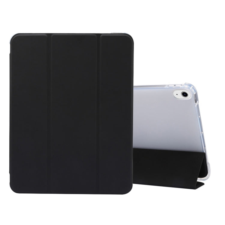 Étui à rabat horizontal en cuir TPU et PU transparent, 3 volets, avec support, emplacement pour stylo et fonction veille/réveil, pour iPad Air 2022/2020 10.9