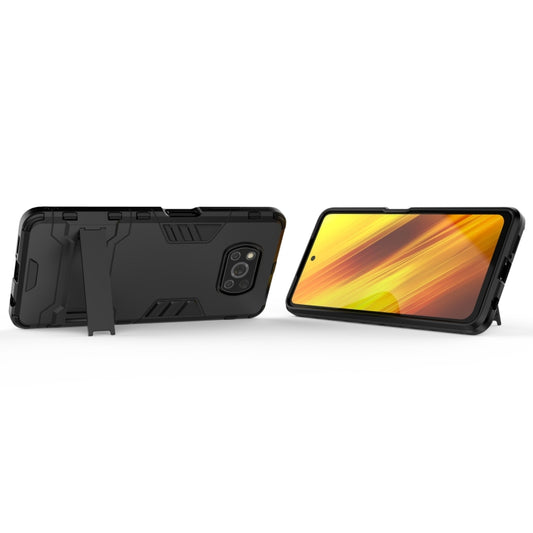 Dual-layer PC TPU shockproof case for Xiaomi Poco X3 NFC with secure grip texture